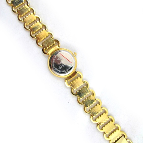 NEW Womens Watch Pearl Crystal Gold Chain Bracelet